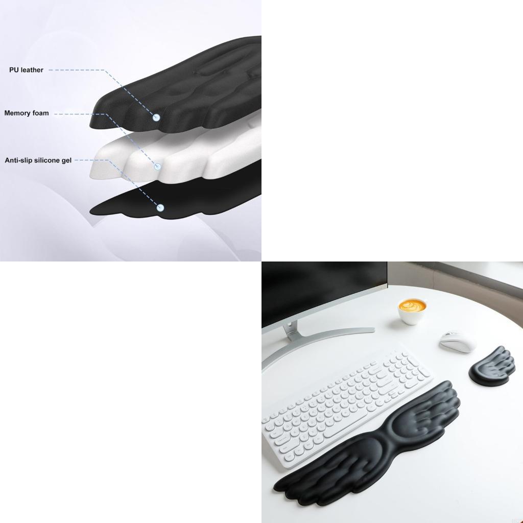 Ergonomic Desk Setup Keyboard - 462E Zachte Siliconen Angel Wing Toetsenborden