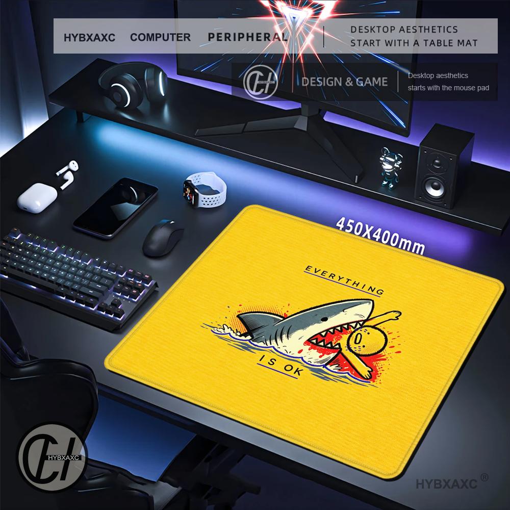 Work Desk Home Setup - HYBXAXC S-Shark E-eating Mouse Pa Bureaumat