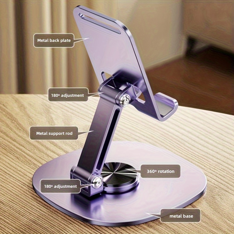 Desk Setup Essentials - 360 ° Metalen telefoonhouder, verstelbare opvouwbare