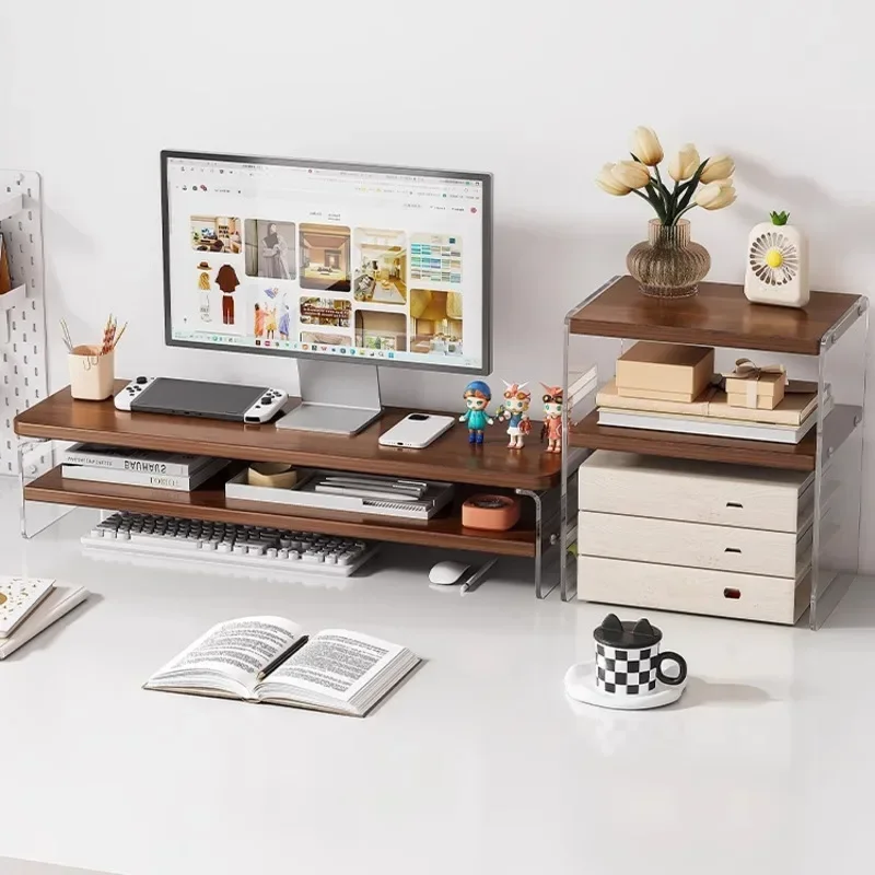 Monitor Riser Wood - Acryl Display Hoogte Beugel Kantoor Scherm