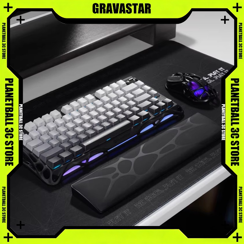 Ergonomic Desk Setup Keyboard - GravaStar Sci-Fi Ergonomisch Toetsenbord Polssteun Zachte