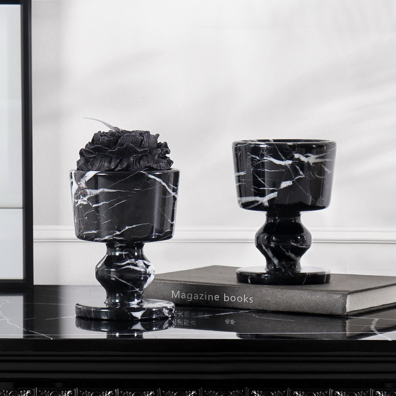 Desk Setup Essentials - Woondecoratie, marmeren kaarsenhouder, aromatherapiebeker, brander voor