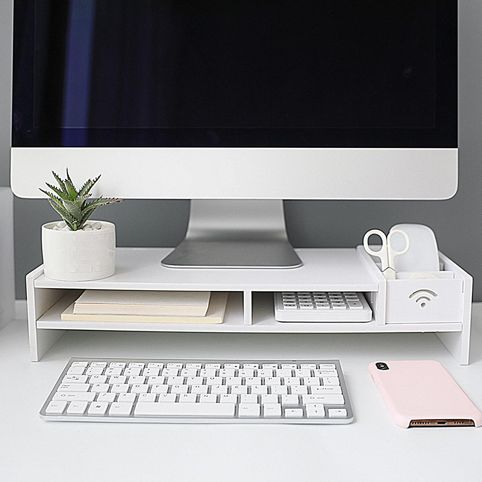 Monitor Riser Wood - Kantoororganisatie Monitor Riser 3-laags bureau-organizer Plank