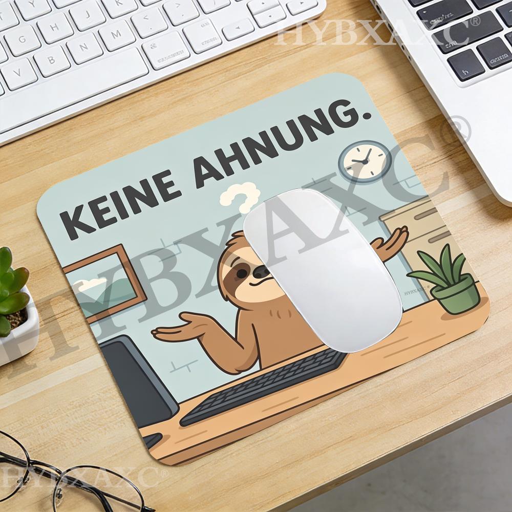 Work Desk Home Setup - HYBXAXC Grappige luiaard 'Keine Ahnung' bureau-onderlegger,