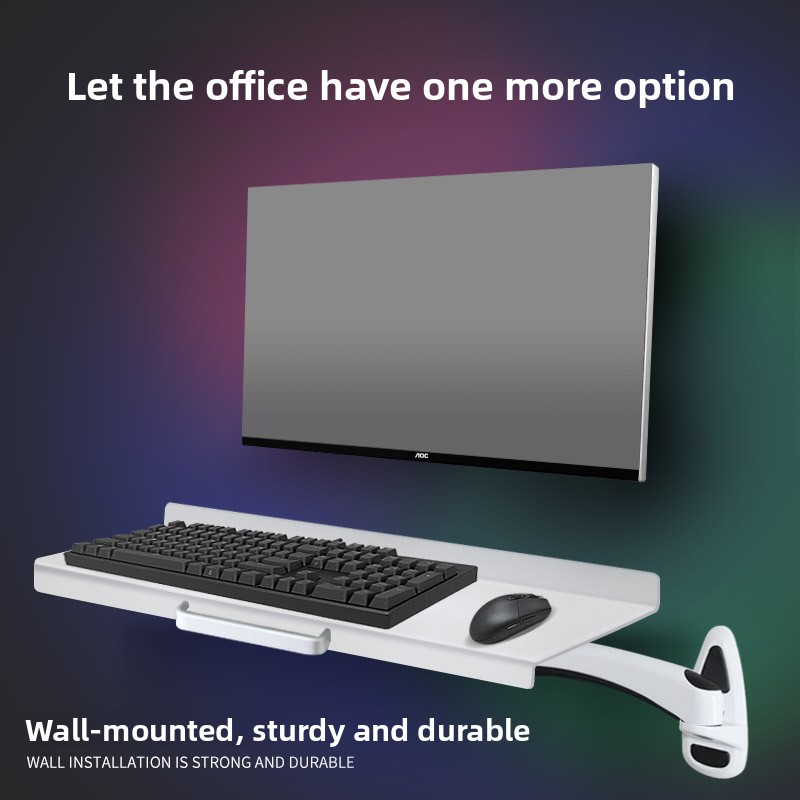 Ergonomic Desk Setup Keyboard - Industriële wandbevestigde toetsenbordlade, heavy-duty ergonomische muisstandaard