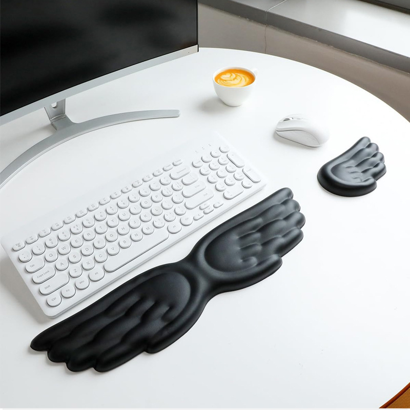 Desk Setup Keyboard - Toetsenbord Muis Polssteun Angel Wing Memory