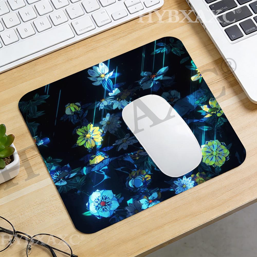 Work Desk Home Setup - HYBXAXC Donkere bloemenmanga-achtergrond muismat bureaumat voor