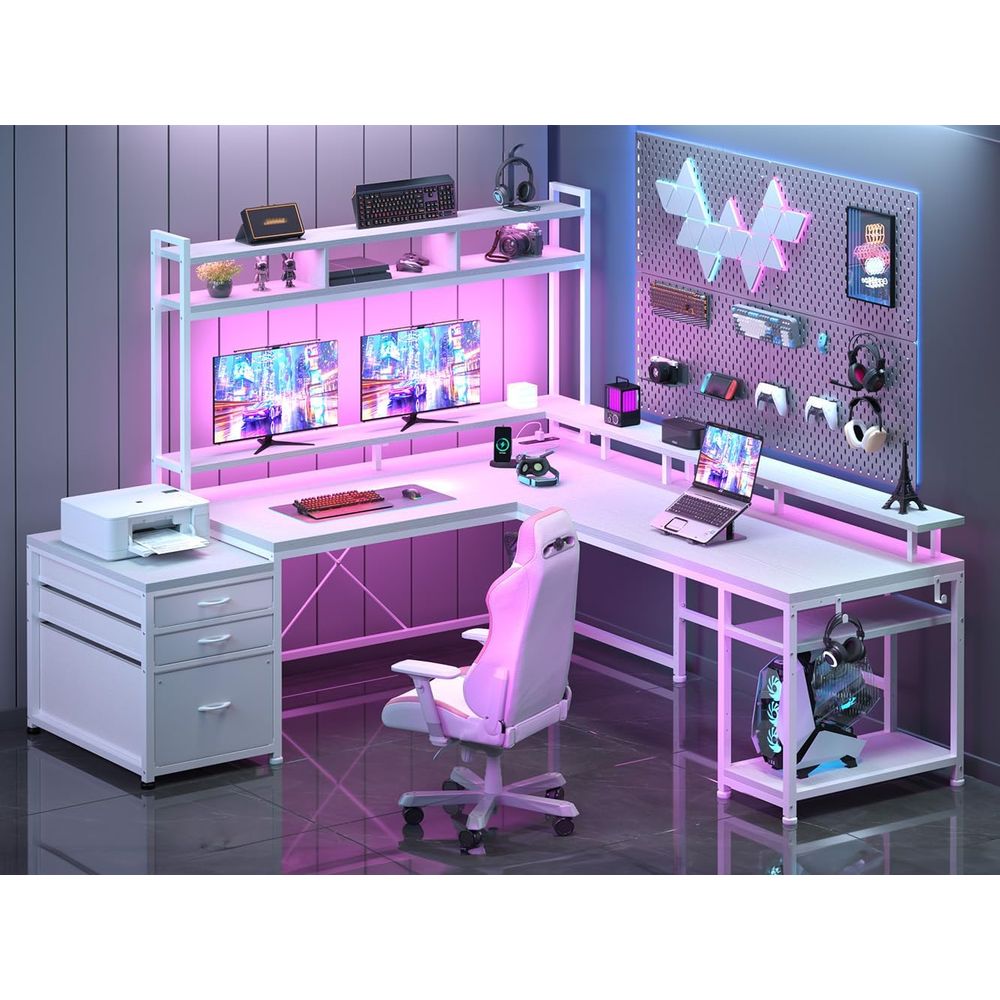 104-inch L-vormig bureau voor  - Desk Setup No Computer recensie en prijs