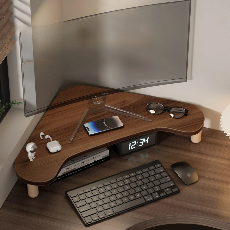 Hoekcomputerstandaard, driehoe - Monitor Riser Wood recensie en prijs