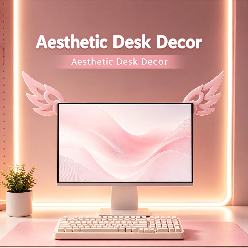 Kawaii 3D-vleugeldecoratie voo - Desk Setup Aesthetic recensie en prijs