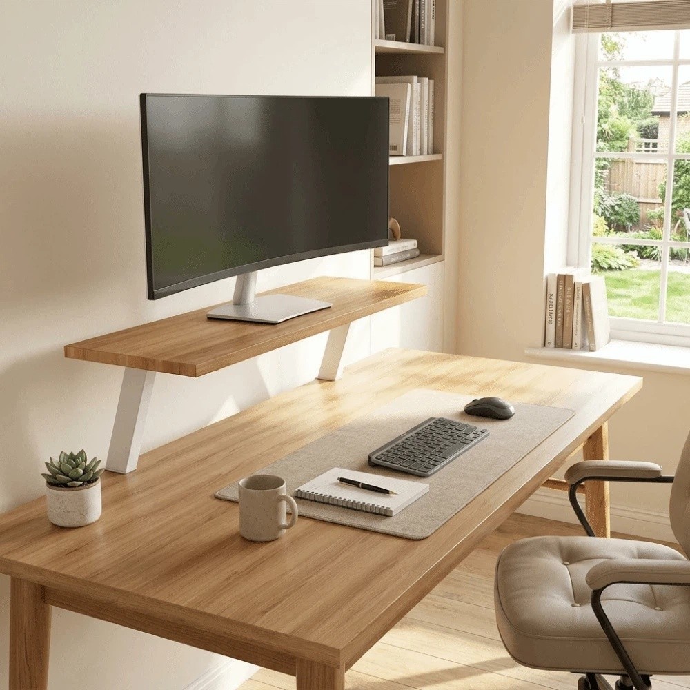Houten Monitorstandaard met zw - Monitor Riser Wood recensie en prijs