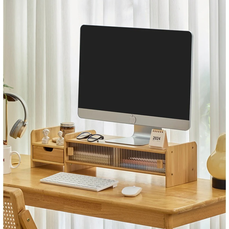 ‌ Monitorstandaard met lade-ve - Monitor Riser Wood recensie en prijs