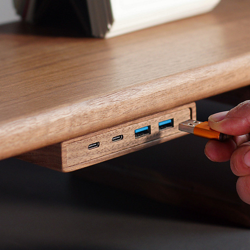 USB 3.2 Hub met zelfklevende b - Monitor Riser Wood recensie en prijs