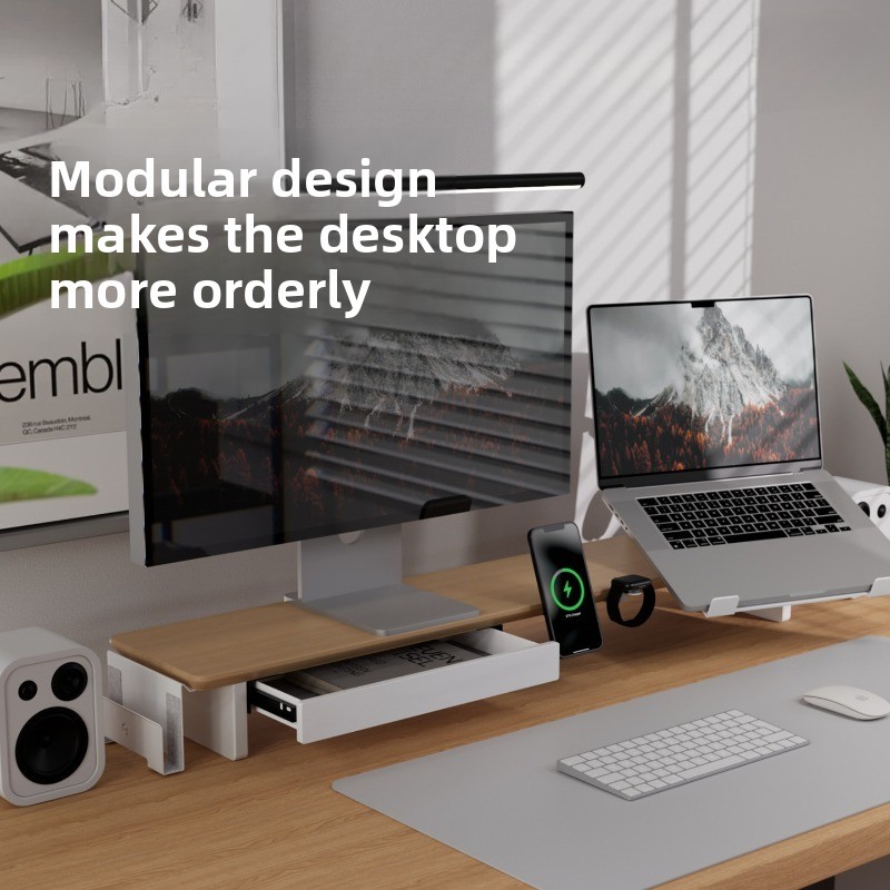 Moderne massief houten monitor - Monitor Riser Wood recensie en prijs